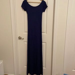 Navy blue short sleeve tie back Rachel Pally dress
